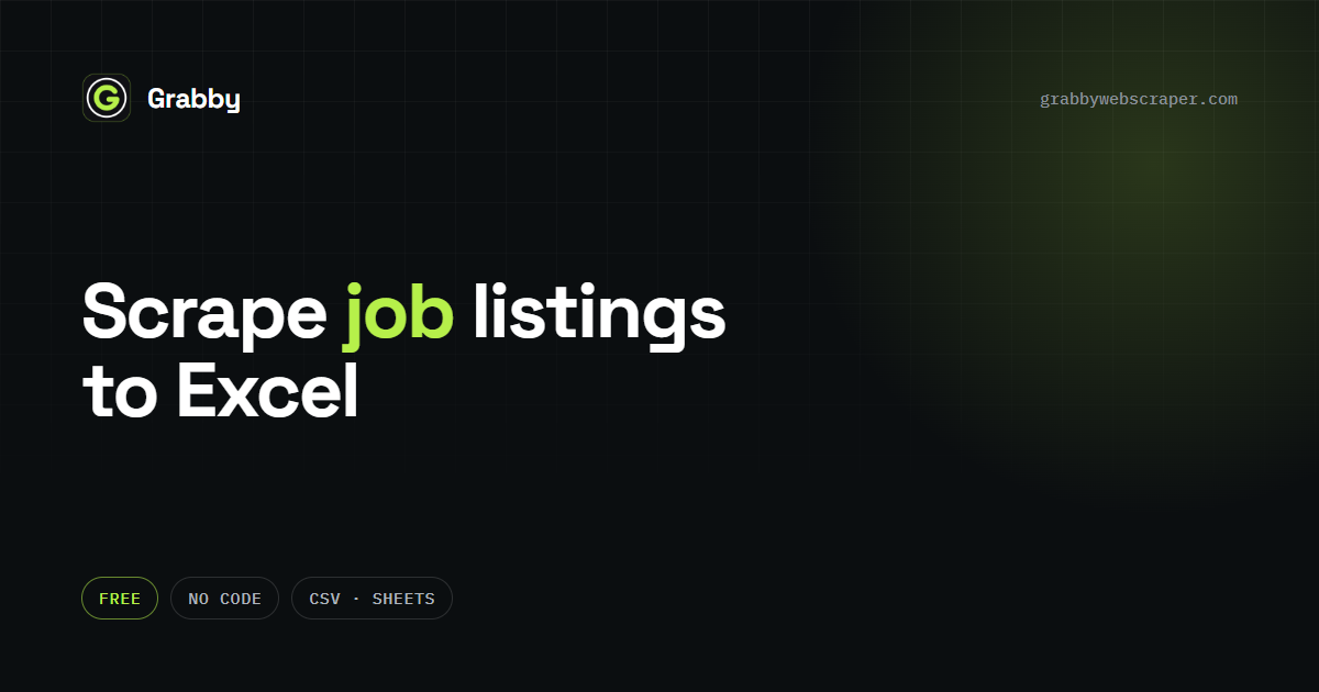 How to scrape job listings to Excel (free, no code)