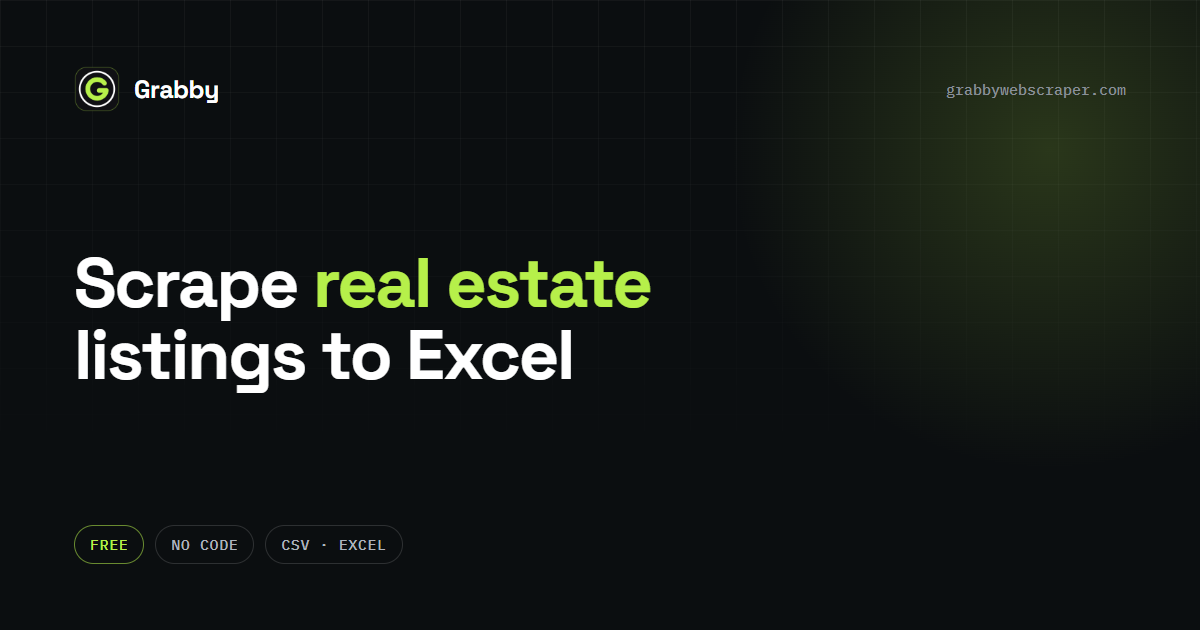 How to scrape real estate listings to Excel (free, no code)